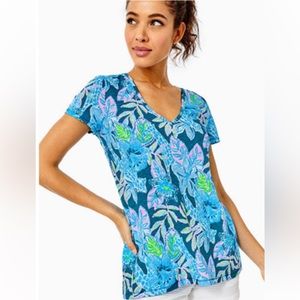 Lilly Pulitzer Etta Top Medium in Macaw Blue Tell me About It NWT